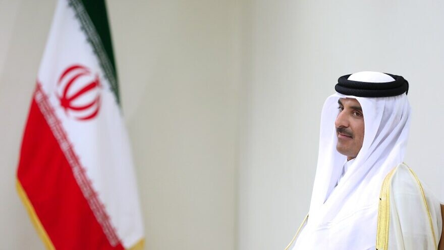 The Emir of Qatar, Sheikh Tamim bin Hamad bin Khalifah Al Thani, at his meeting with Iranian Supreme Leader Ayatollah Ali Khamenei, May 12, 2022 Credit: khamenei.ir.