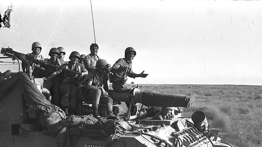 Israeli troops roll into the city of Rafah in the southernmost part of the Gaza Strip during the Six-Day War, June 5, 1967. Photo by David Rubinger.