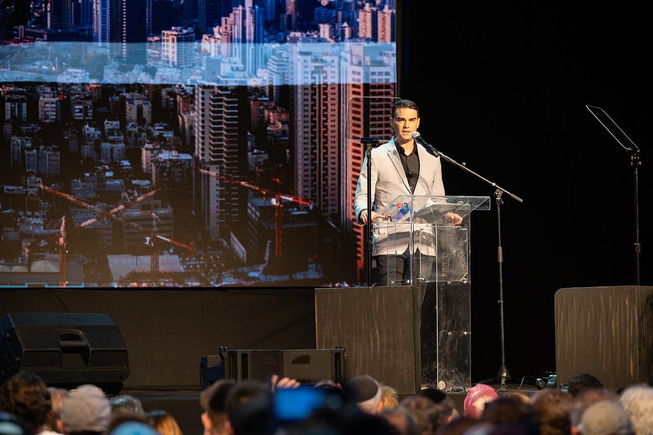American Jewish conservative political commentator and columnist Ben Shapiro at the International Conservatism event, co-sponsored by the Conservative Political Action Conference (CPAC), Tel Aviv International Salon, Shibolet Press and Sella Meir Publishing, in Tel Aviv on July 20, 2022. Source: Nadav Cohen Yonatan, GoLive.