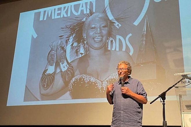 Stuart Weitzman speaks about his life’s work at Tel Aviv Museum of Art on July 15, 2022. Photo by Rachel Zilberfarb.