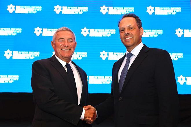 IDF Maj. Gen. (res.) Doron Almog (L) and Mark Wilf (R), who on July 10, 2022 were elected as the Jewish Agency for Israel's new chairman of the executive and chairman of the board, respectively. Credit: Olivier Fitoussi, The Jewish Agency for Israel.