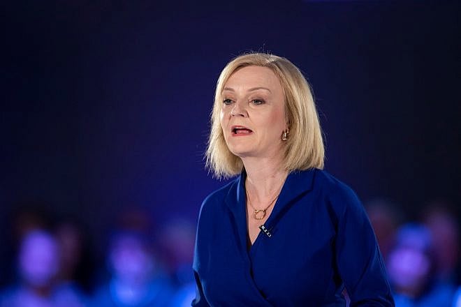 Then-Foreign Secretary Liz Truss at the Conservative Party leadership hustings event in Cardiff, Wales, on Aug. 3, 2022. Credit: ComposedPix/Shutterstock.