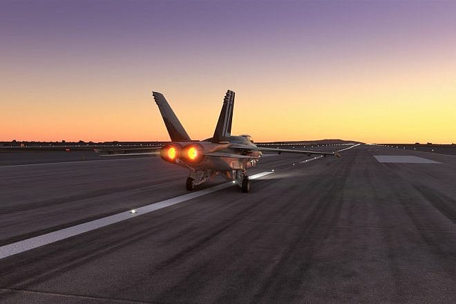 F-18 “Top Gun: Maverick” fighter aircraft prepare to take off over the California sunset, June 2,, 2022, San Diego. Credit: Miguel Lagoa/Shutterstock.