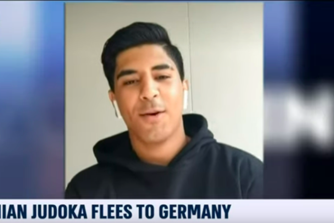 Alireza Bahranifard, a former member of Iran’s national judo team, speaks to i24News. Source: YouTube screenshot.