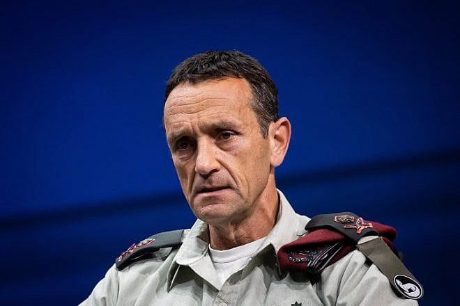IDF Maj. Gen. Herzi Halevi, Commanding Officer of the IDF Southern Command, speaks during the conference of the Israeli Television News Company in Jerusalem on March 7, 2021. Photo by Yonatan Sindel/Flash90.