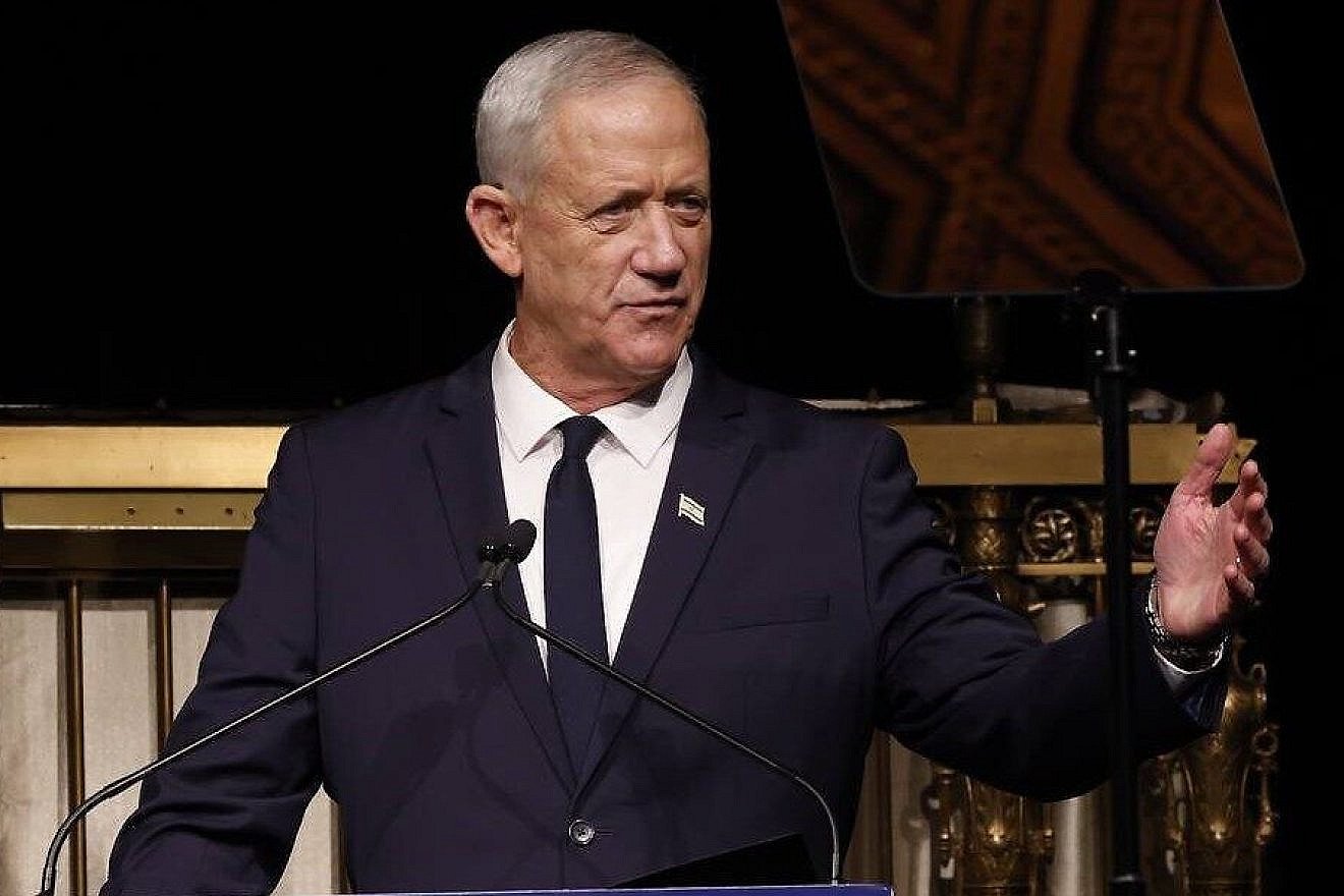 Then-Israeli defense minister Benny Gantz speaks at the annual “Jerusalem Post” Conference, held in New York City on Sept. 12, 2022. Photo by Marc Israel Sellem/“The Jerusalem Post.”