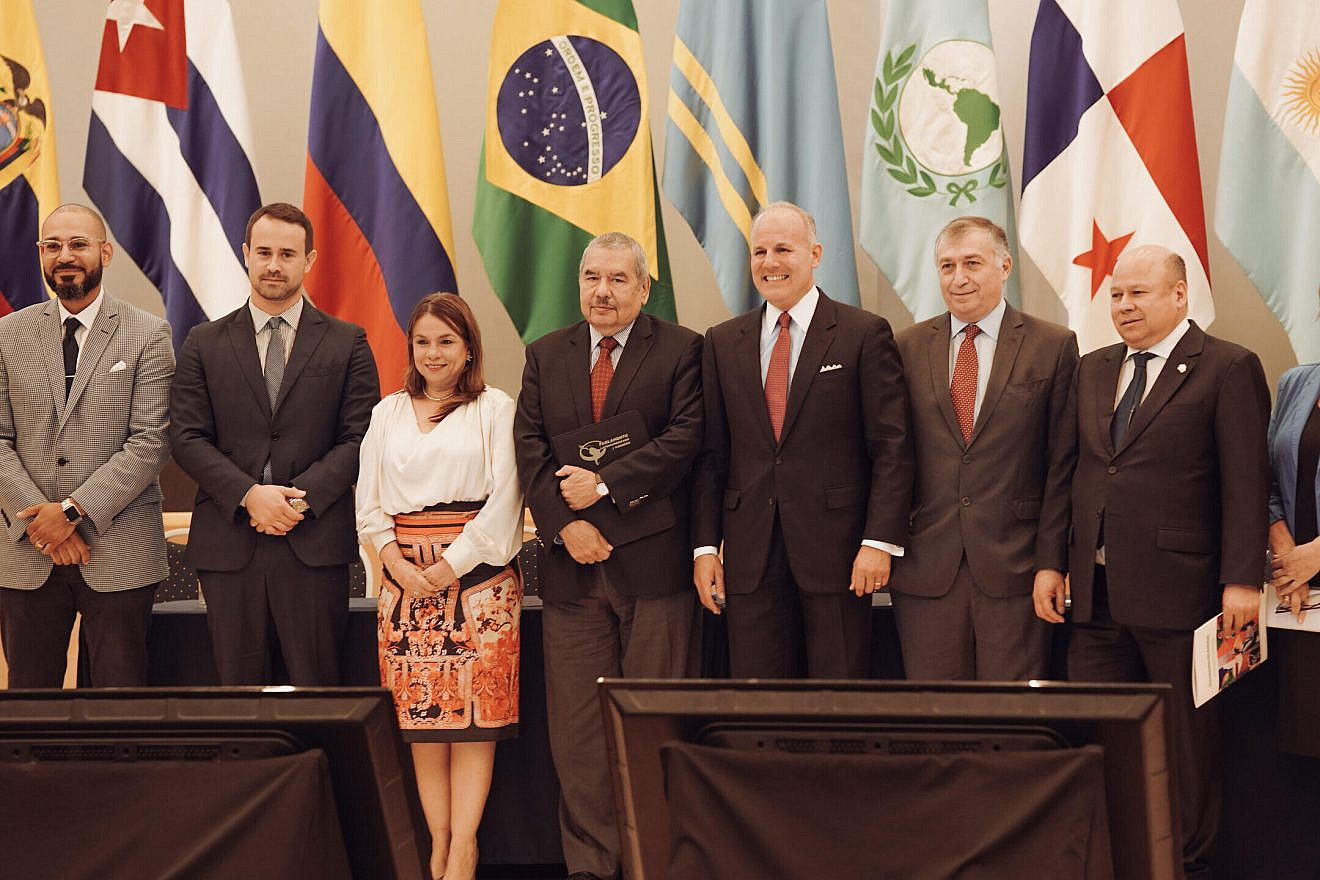Participants at the first-ever in-person Central America-Israel Forum, which celebrates the State of Israel’s deep and longstanding ties with Central America. Credit: Combat Antisemitism Movement.