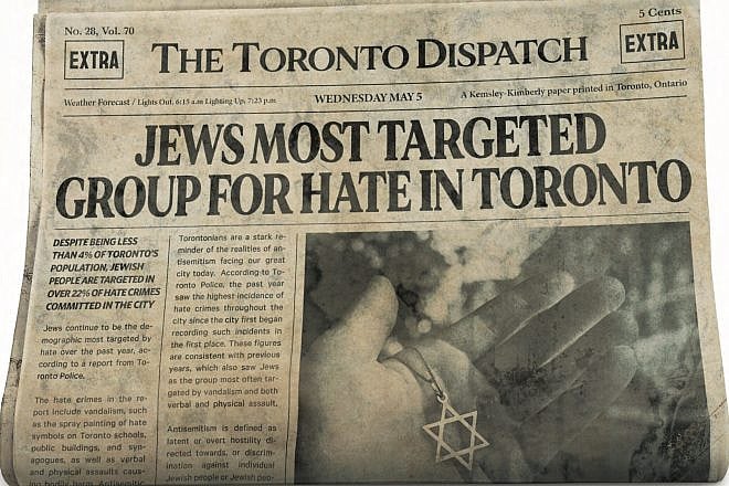 Newspaper as part of a new campaign to tackle anti-Semitism in Toronto, Canada. Source: Screenshot.