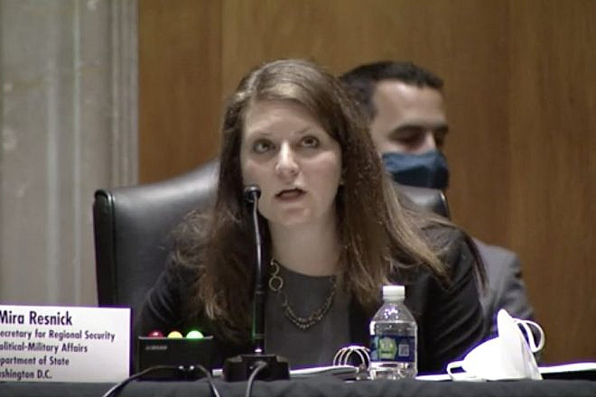 U.S. Deputy Assistant Secretary of State Mira Resnick addresses the Senate Foreign Relations Committee, Aug. 10, 2021. Source: Twitter.