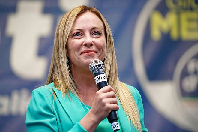 Italian politician Giorgia Meloni at a campaign rally in Turin, Italy in Sept. 2021. Photo: Mike Dotta/Shutterstock