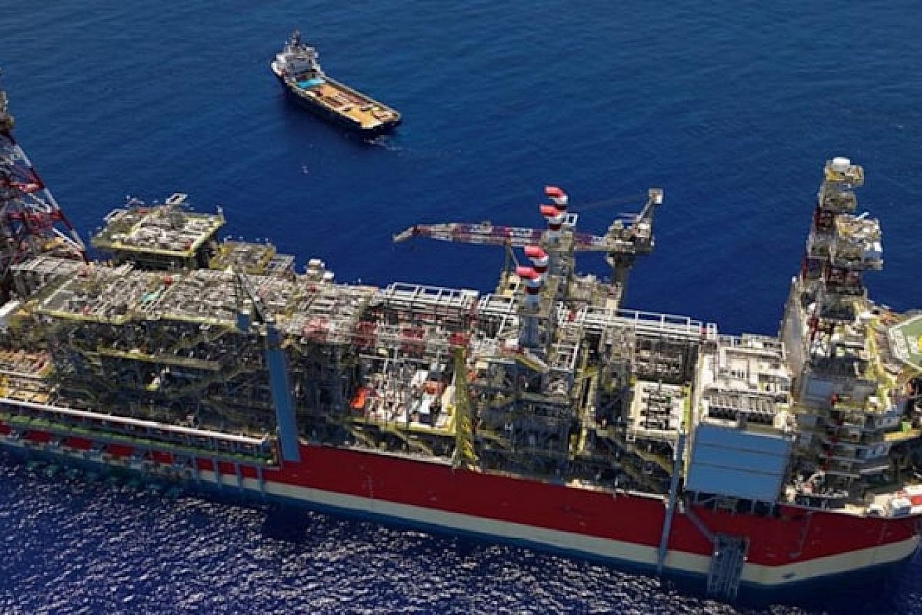 The floating production rig at Israel's Karish reservoir, 56 miles off the coast. Credit: Energean.