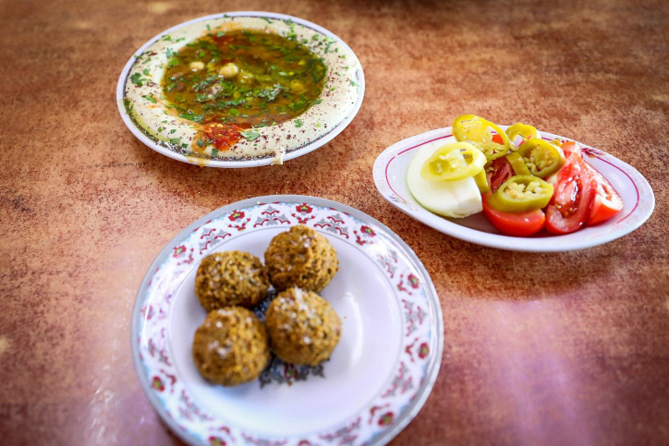 Hummus at a restaurant in the old city of Hebron, Aug. 16, 2022. Photo by Wisam Hashlamoun/Flash90.