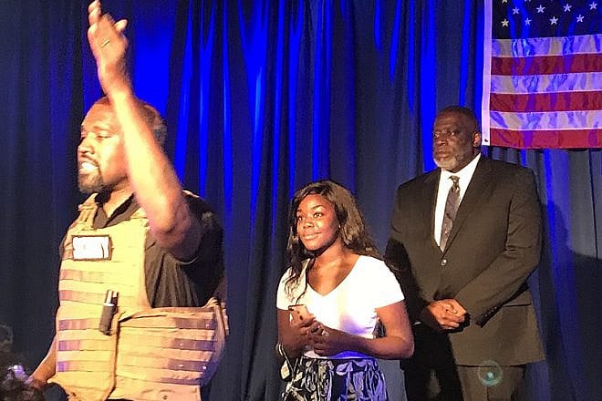 Kanye West at a rally in North Charleston, South Carolina for his 2020 U.S. presidential campaign, July 19, 2020. Credit: Wikimedia Commons.