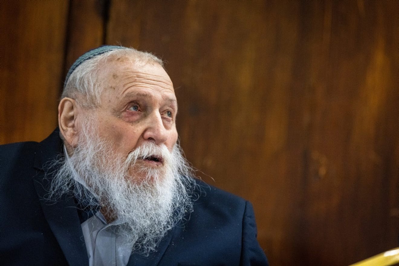 Rabbi Haim Drukman during a press conference in Jerusalem, March 22, 2022. Photo by Olivier Fitoussi/Flash90.