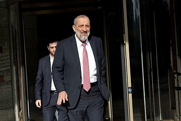 Shas Party chairman Aryeh Deri after coalition talks with prime minister-designate Benjamin Netanyahu in Jerusalem, Dec. 5, 2022. Photo by Yonatan Sindel/Flash90.