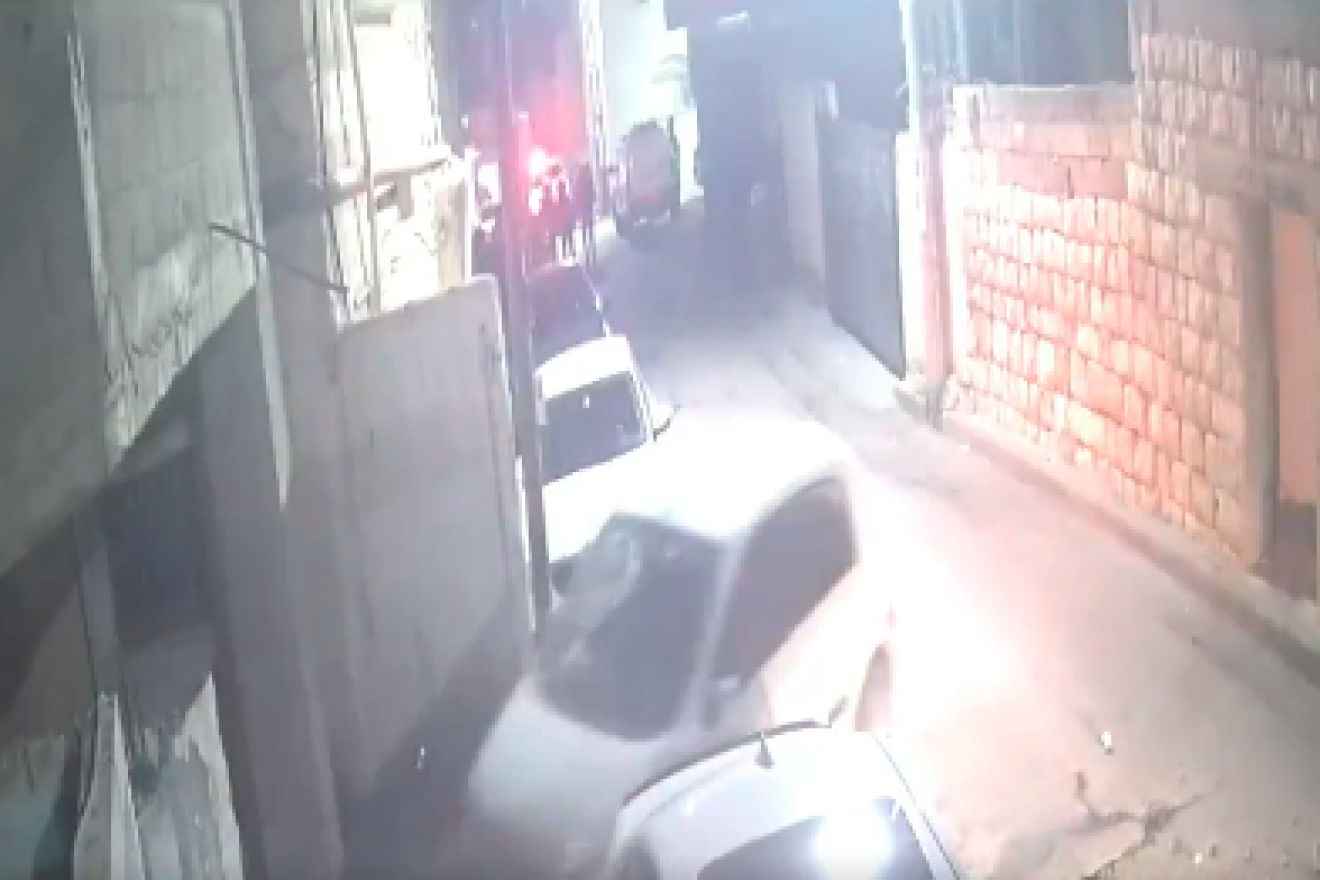 CCTV footage documenting the ramming attack in Kafr Qassem. Credit: Twitter.