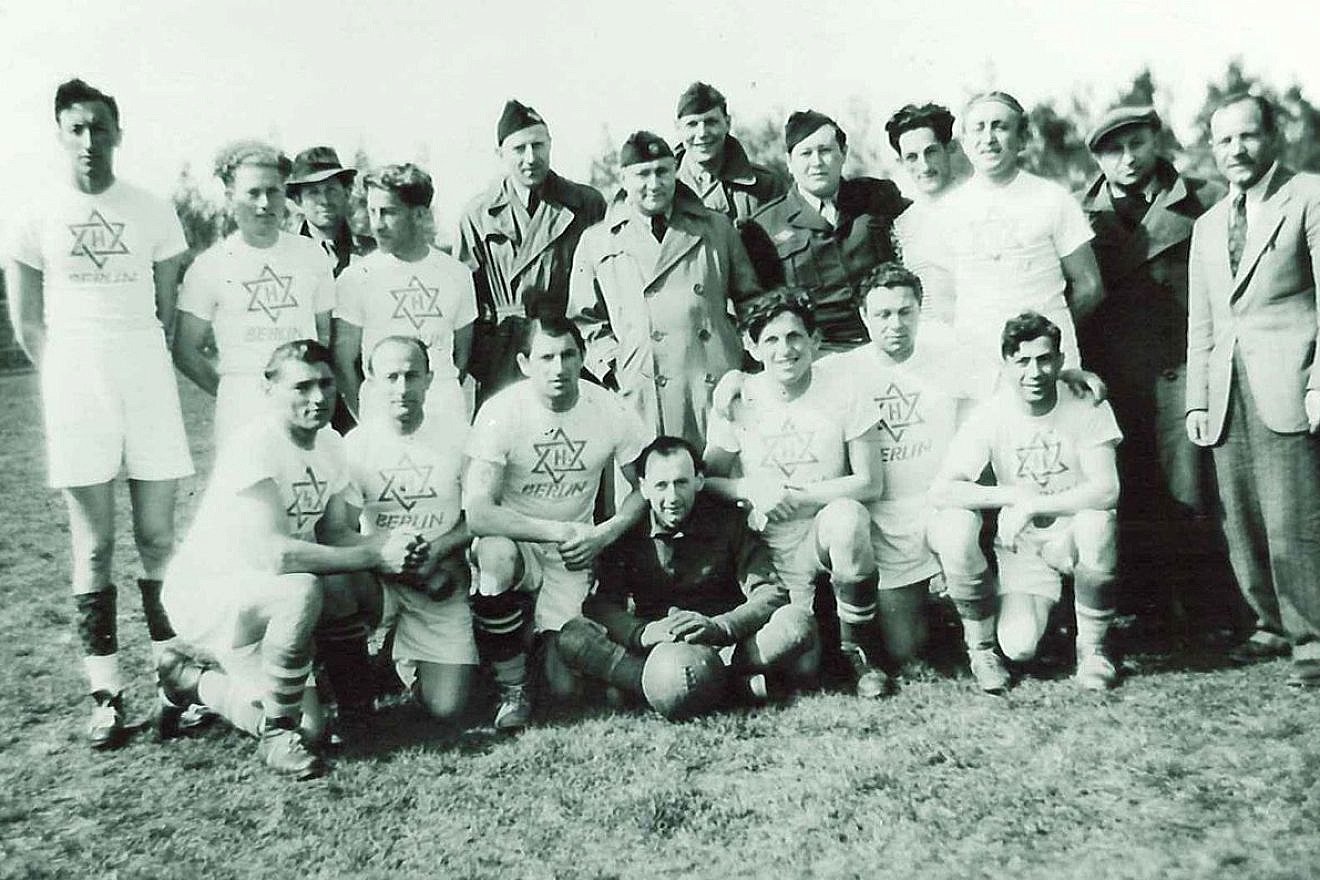 A DP camp soccer team. Source: Jacob Schwartzberg/Schwartzberg Family Archive via Wikimedia Commons.
