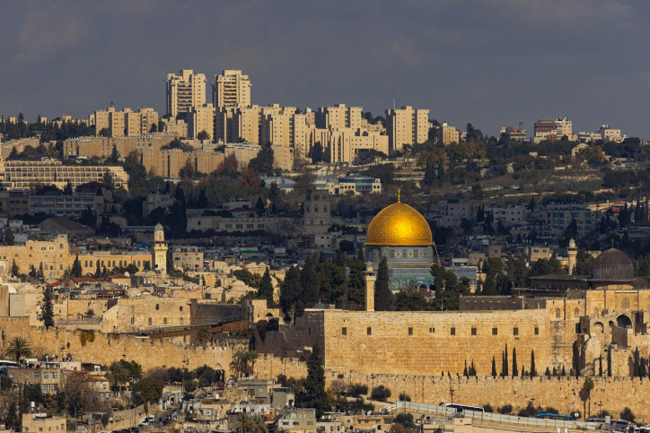 View of the Dome of the Rock, the Western Wall and the Temple Mount in Jerusalem's Old City on Jan. 5, 2023. Photo by Olivier Fitoussi/Flash90.