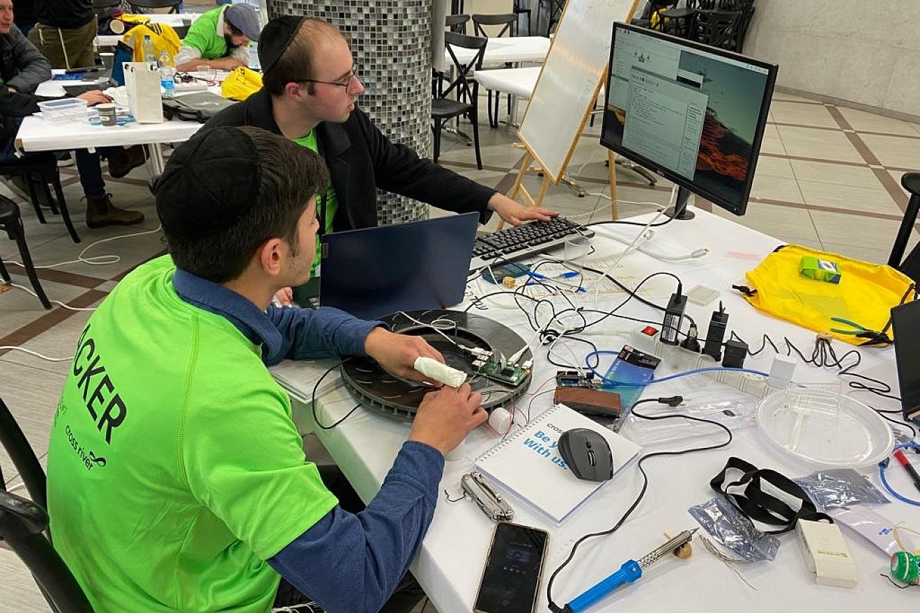 Students work at the JCT Hackathon. Credit: Courtesy.