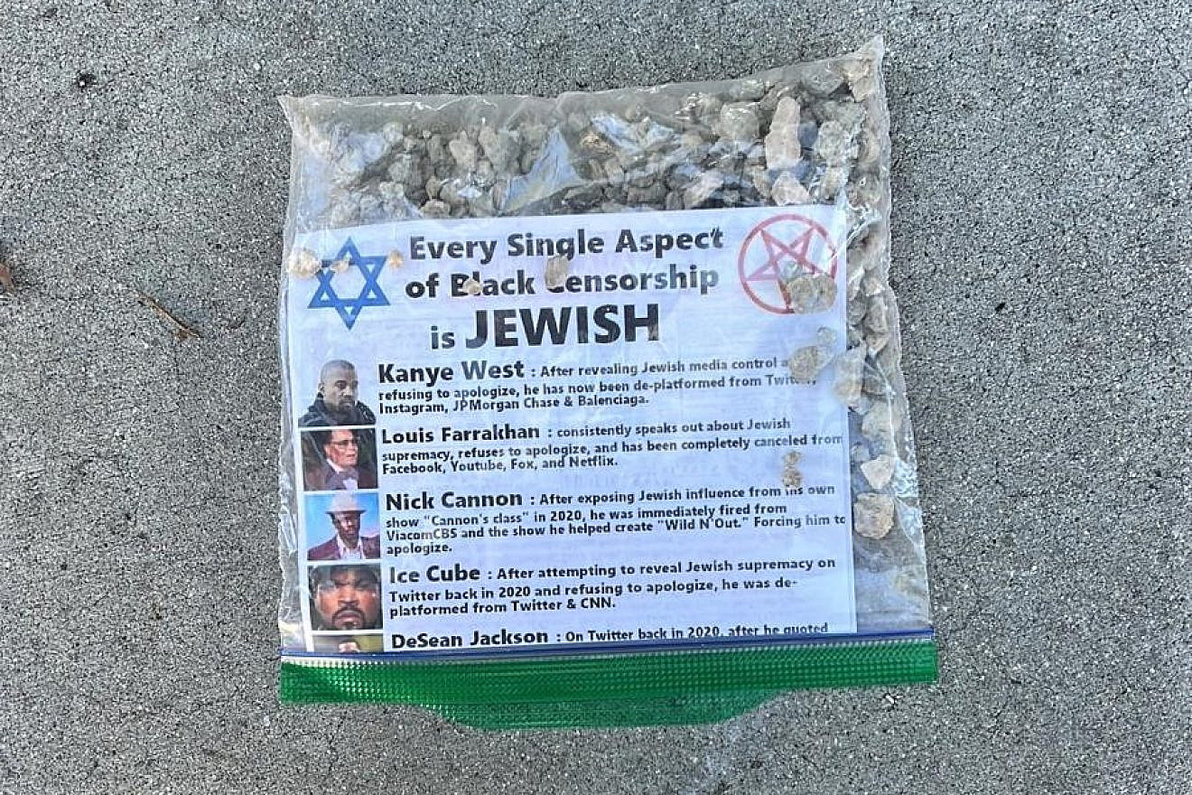 Antisemitic fliers found on the campus of the University of California, Santa Barbara, in January 2023. Credit: Courtesy.