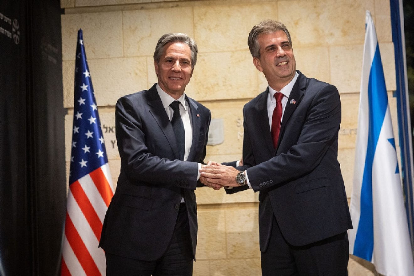 U.S. Secretary of State Antony Blinken and Israeli Foreign Minister Eli Cohen in Jerusalem on Jan. 30, 2023. Photo by Yonatan Sindel/Flash90.