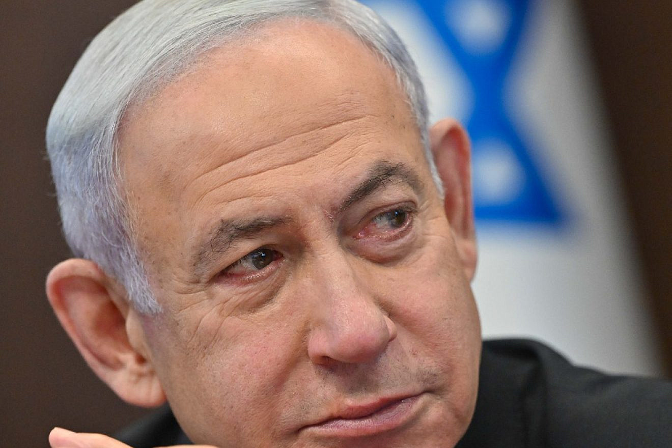 Israeli Prime Minister Benjamin Netanyahu at a cabinet meeting in Jerusalem, Feb. 23, 2023. Photo by Kobi Gideon/GPO.