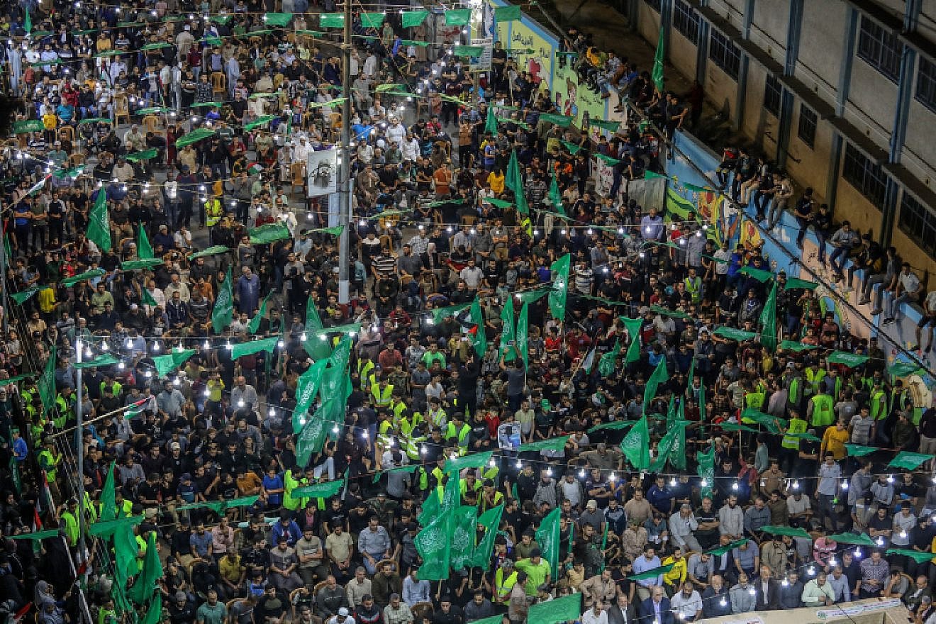 A pro-Hamas rally in the city of Rafah, in the southern Gaza Strip, on Oct. 27, 2022. Photo by Abed Rahim Khatib/Flash90.