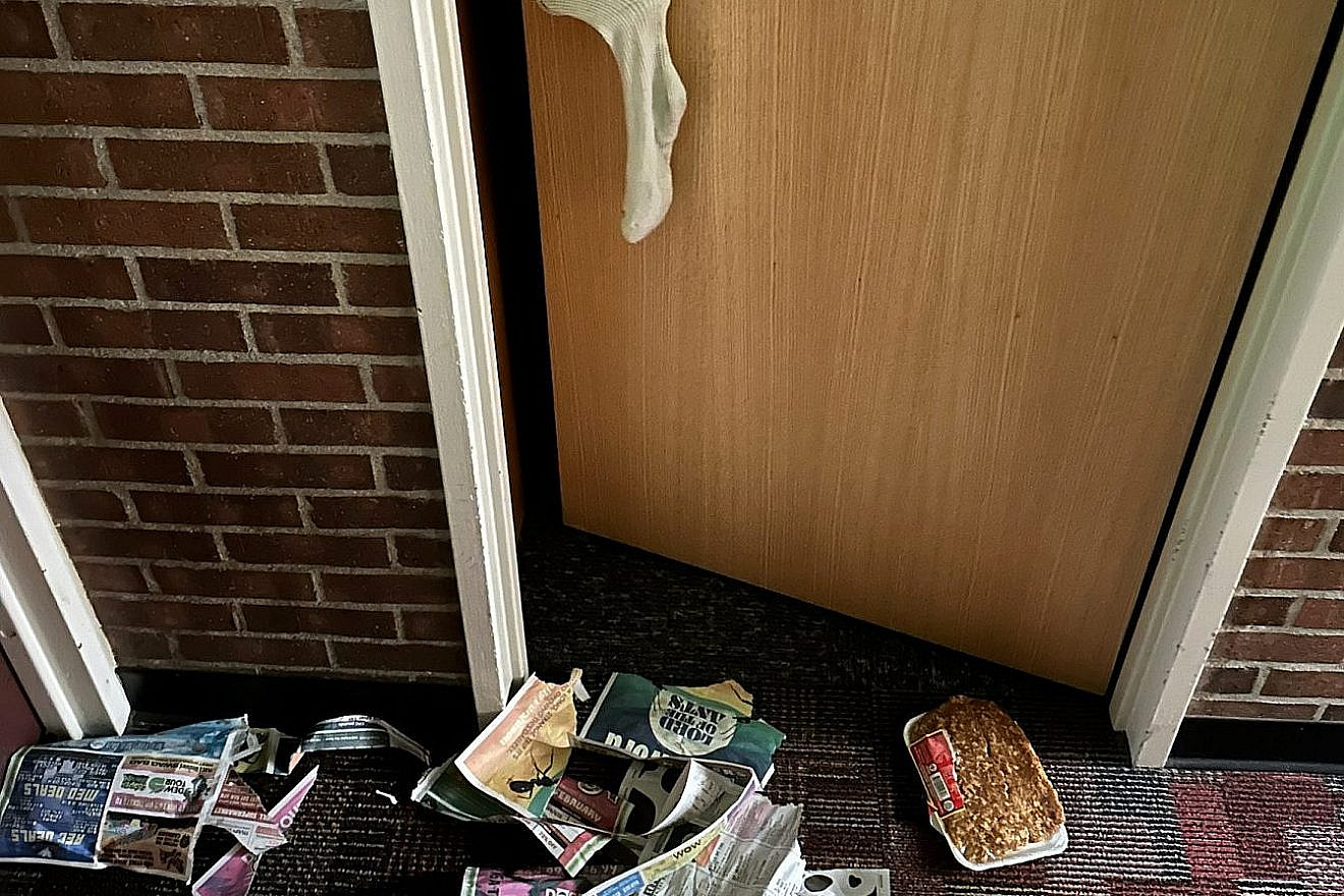 Pork vandalism at the University of Denver, Feb. 2023. Source: StandWithUS.