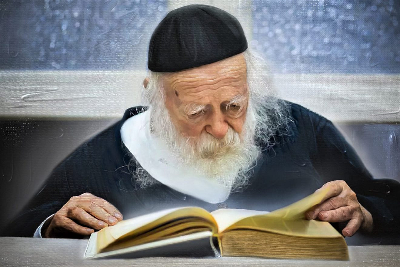 Artistic portrait of Rabbi Chaim Kanievsky, August 2022. Credit: Jgavant via Wikimedia Commons.
