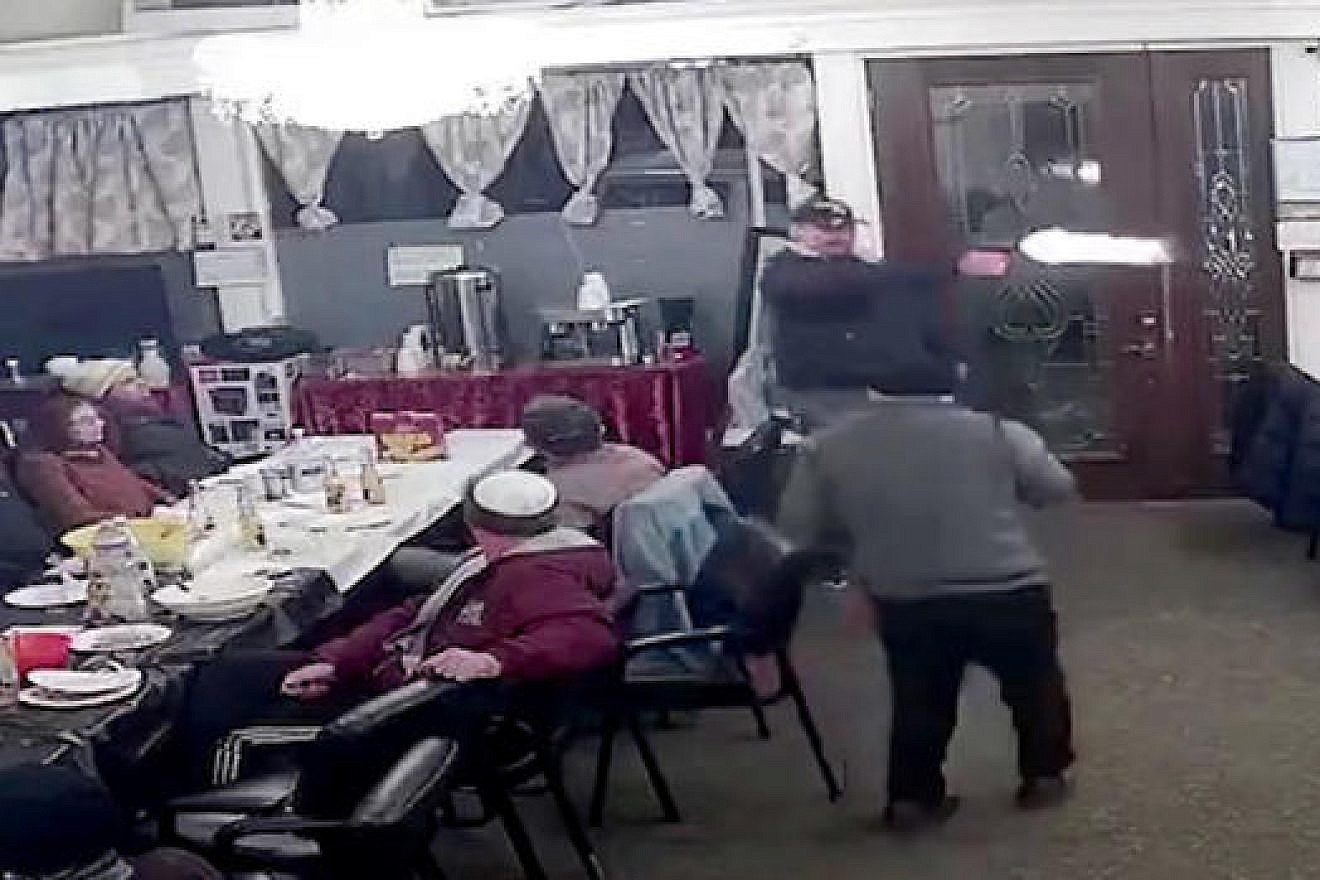 Police have detained 51-year-old Dmitri Mishin on suspicion of opening fire at the Schneerson Center in San Francisco on Feb. 1, 2023. No one was hurt and no damage was caused, leading authorities to believe his gun was carrying blanks. Source: Screenshot.