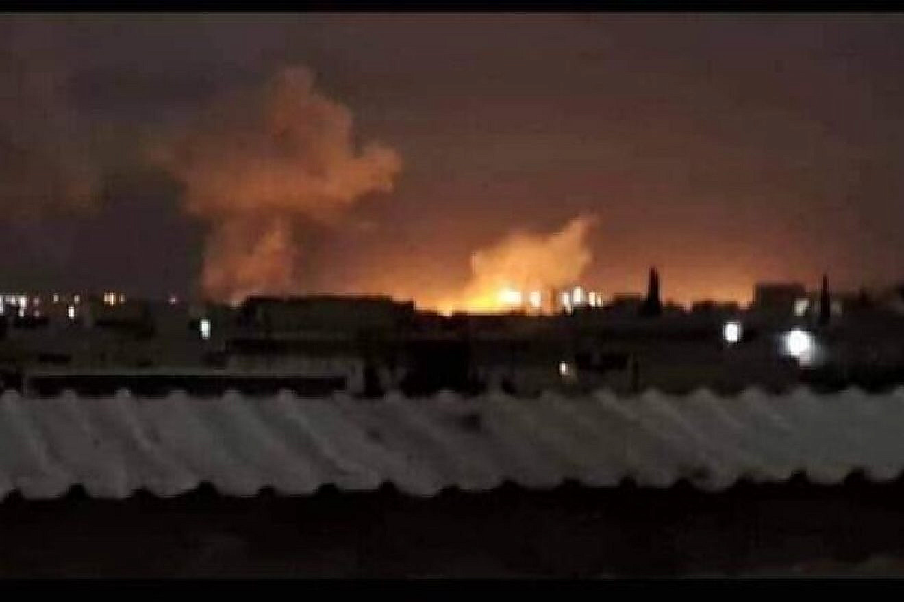 An alleged Israel Air Force strike on Aleppo International Airport in Syria, March 7, 2023. Source: Twitter.