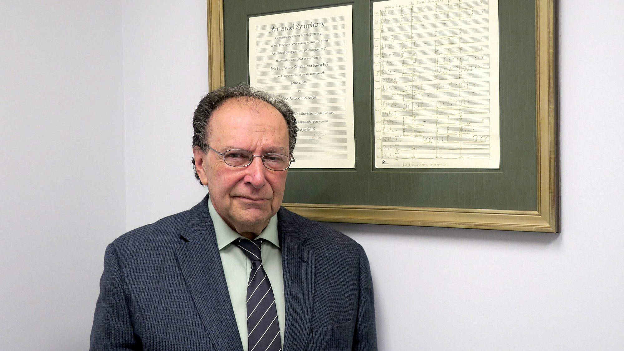 Cantor Arnold Saltzman in his office at Adas Israel Congregation in Washington, D.C. in 2019. Photo by Menachem Wecker.