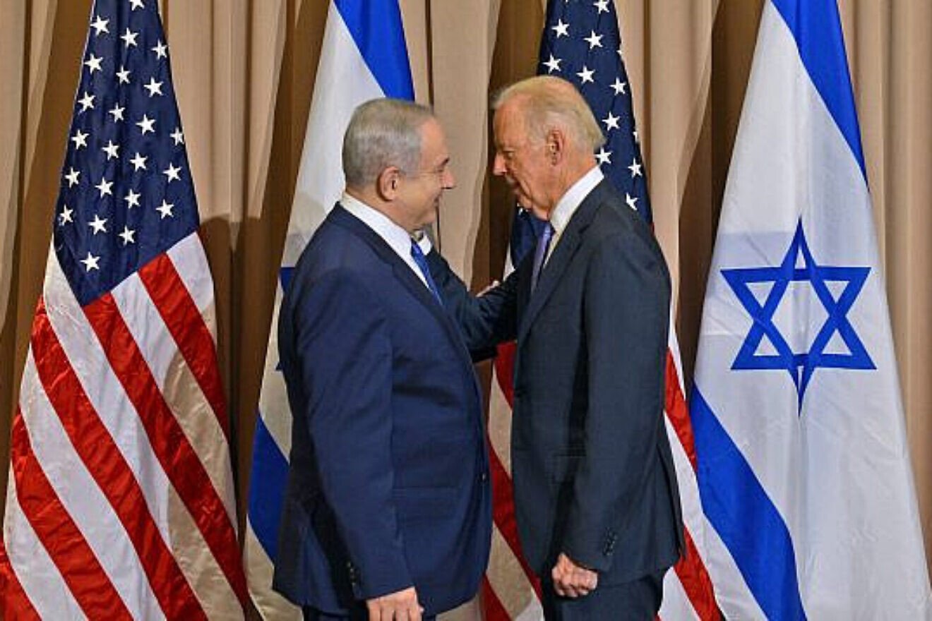 Prime Minister Benjamin Netanyahu meets with then-Vice President Joe Biden at the annual meeting of the World Economic Forum in Davos, Jan. 21, 2016. Photo by Haim Zach/GPO.