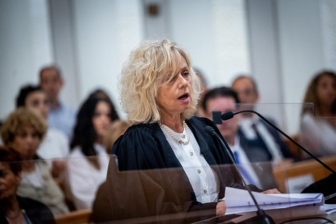 Attorney General Gali Baharav-Miara at a ceremony held for outgoing Supreme Court Justice George Karra,  May 29, 2022. Photo by Yonatan Sindel/Flash90.