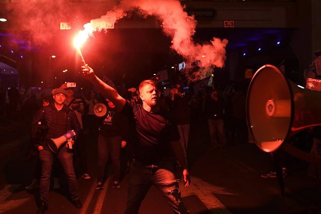 Thousands of Israelis rally in Tel Aviv against the government's judicial reform program, Feb. 25, 2023. Photo by Gili Yaari/Flash90.