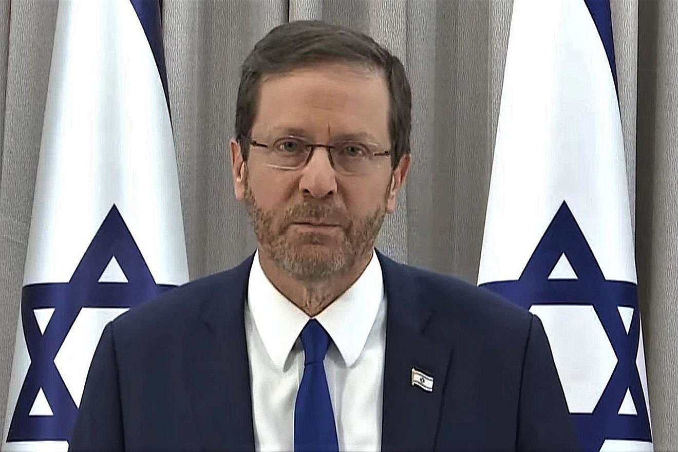 Israeli President Isaac Herzog addresses the nation on March 15, 2023. Source: YouTube.