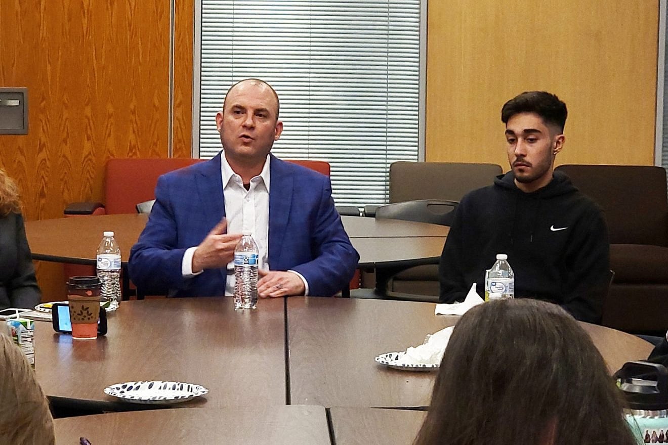 Jeff Schoep, former head of the National Socialist Movement, speaks to groups, including students, about his experiences in a neo-Nazi hate group. Credit: Courtesy.