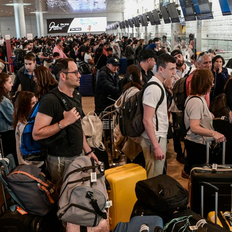 The departure hall at Ben-Gurion Airport, April 4, 2023. Photo by Avshalom Sassoni/Flash90.