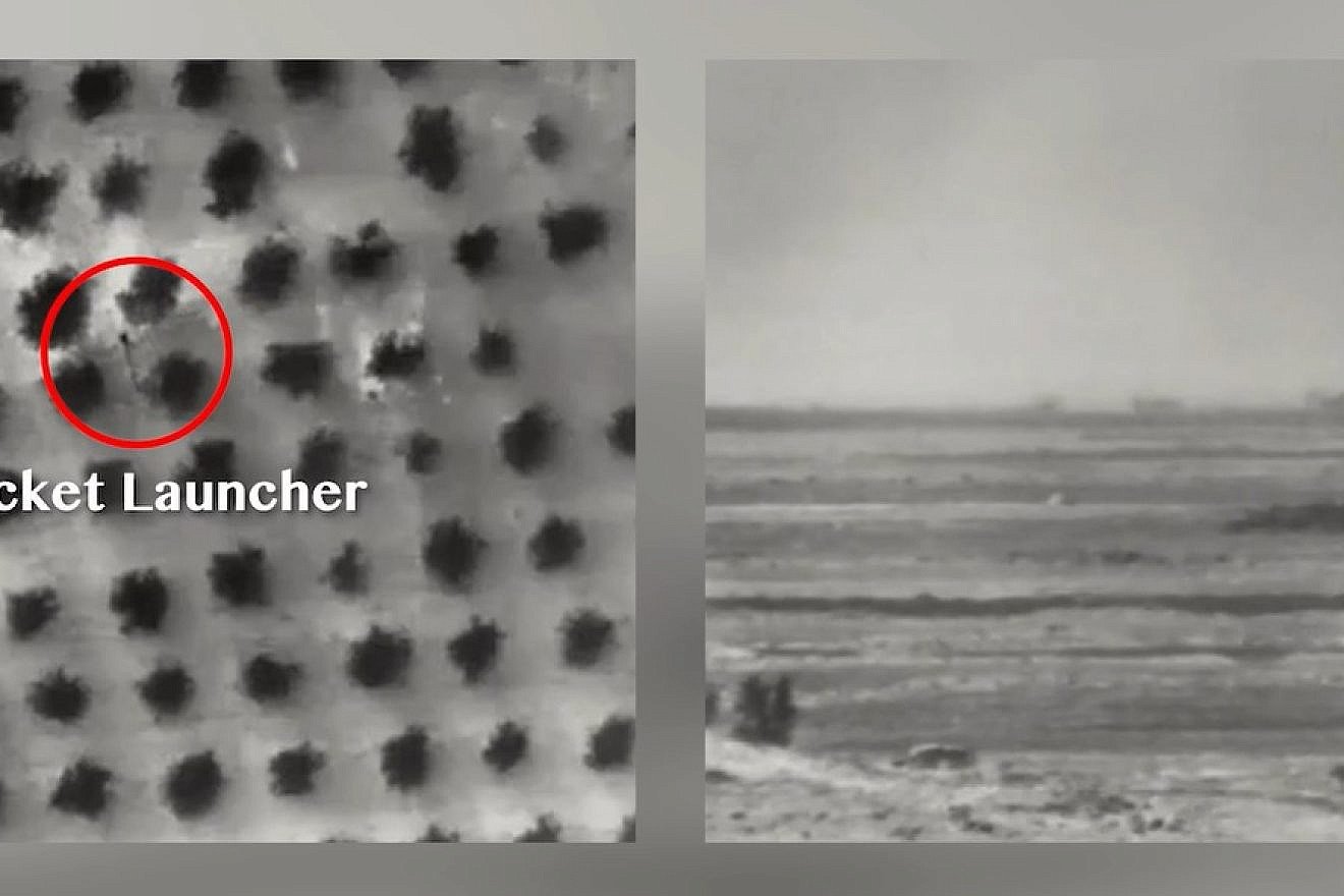 Footage from the Israeli airstrike on Syrian rocket launchers carried out by an Israeli military UAV on April 9, 2023. Credit: IDF.