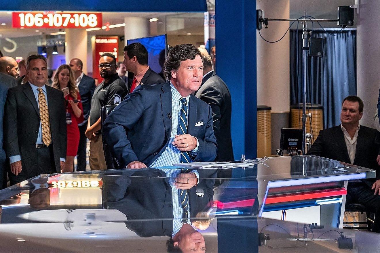 Tucker Carlson anchors the Fox Nation Patriot Awards in Miami on Nov. 17, 2022. Credit: Aleksandr Dyskin/Shutterstock.