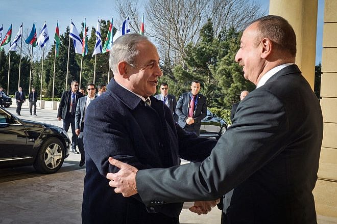 Israeli Prime Minister Benjamin Netanyahu meets with Azerbaijani President Ilham Heydar Oghlu Aliyev, on Dec. 13, 2016. Credit: Haim Zach/GPO.