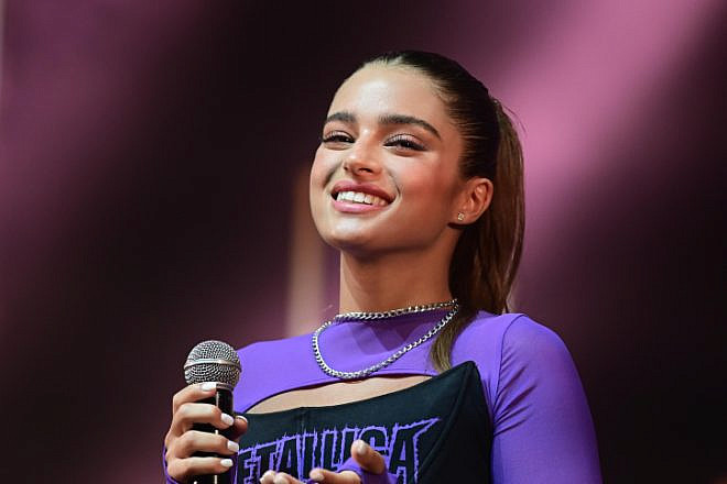 Israeli singer Noa Kirel at the 2022 ACUM Awards ceremony for Hebrew Song near Tel Aviv on Sept. 7, 2022. Photo by Tomer Neuberg/Flash90