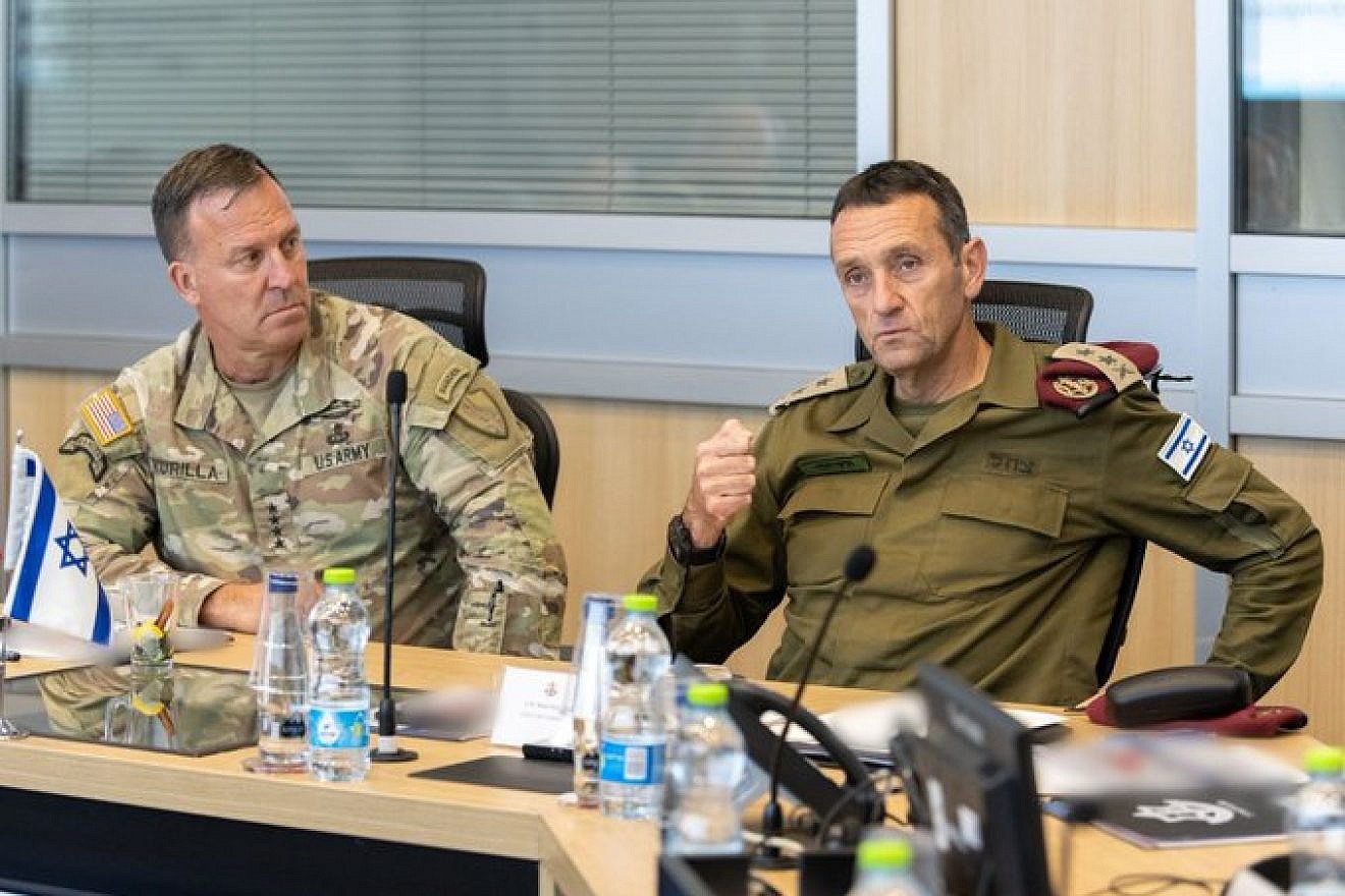 OC U.S. CENTCOM Gen. Michael Erik Kurilla (left) attends a panel discussion in Tel Aviv with IDF Chief of Staff Lt. Gen. Herzi Halevi, May 30, 2023. Credit: IDF.