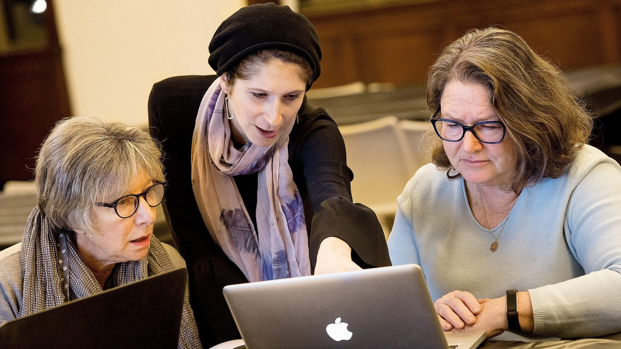 Sara Wolkenfeld, (center) chief learning officer of Sefaria. Credit: Courtesy.
