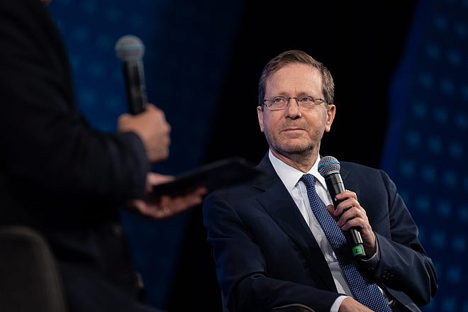 Israeli President Isaac Herzog at the AJC Global Forum, June 11, 2023. Photo by Yair Meyuhas/AJC.