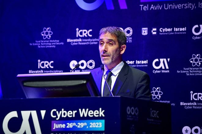 Gaby Portnoy, director general of the Israel National Cyber Directorate at the annual Cyber Week conference, at Tel Aviv University, June 27, 2023. Photo by Avshalom Sassoni/Flash90.