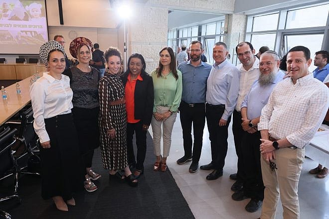Members of the Knesset's Land of Israel Caucus tour the Binyamin region, June 15, 2023. Photo by David Weil/Regavim via Twitter.
