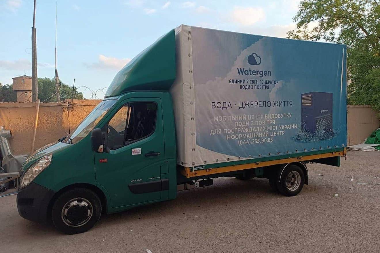A Watergen truck in Ukraine. Courtesy.