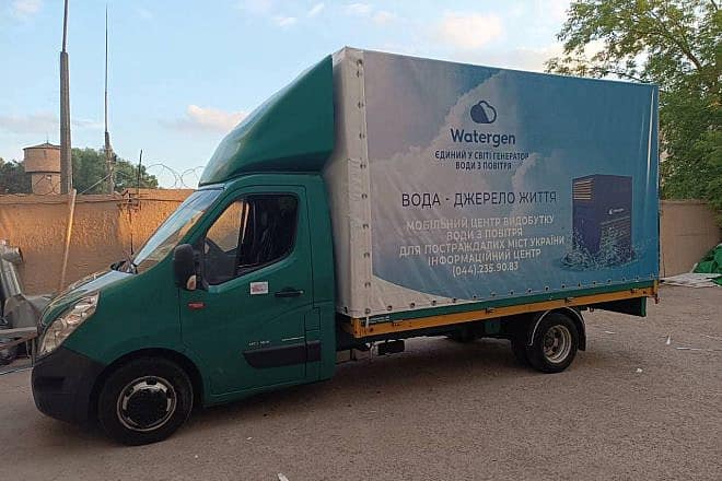 A Watergen truck in Ukraine. Courtesy.