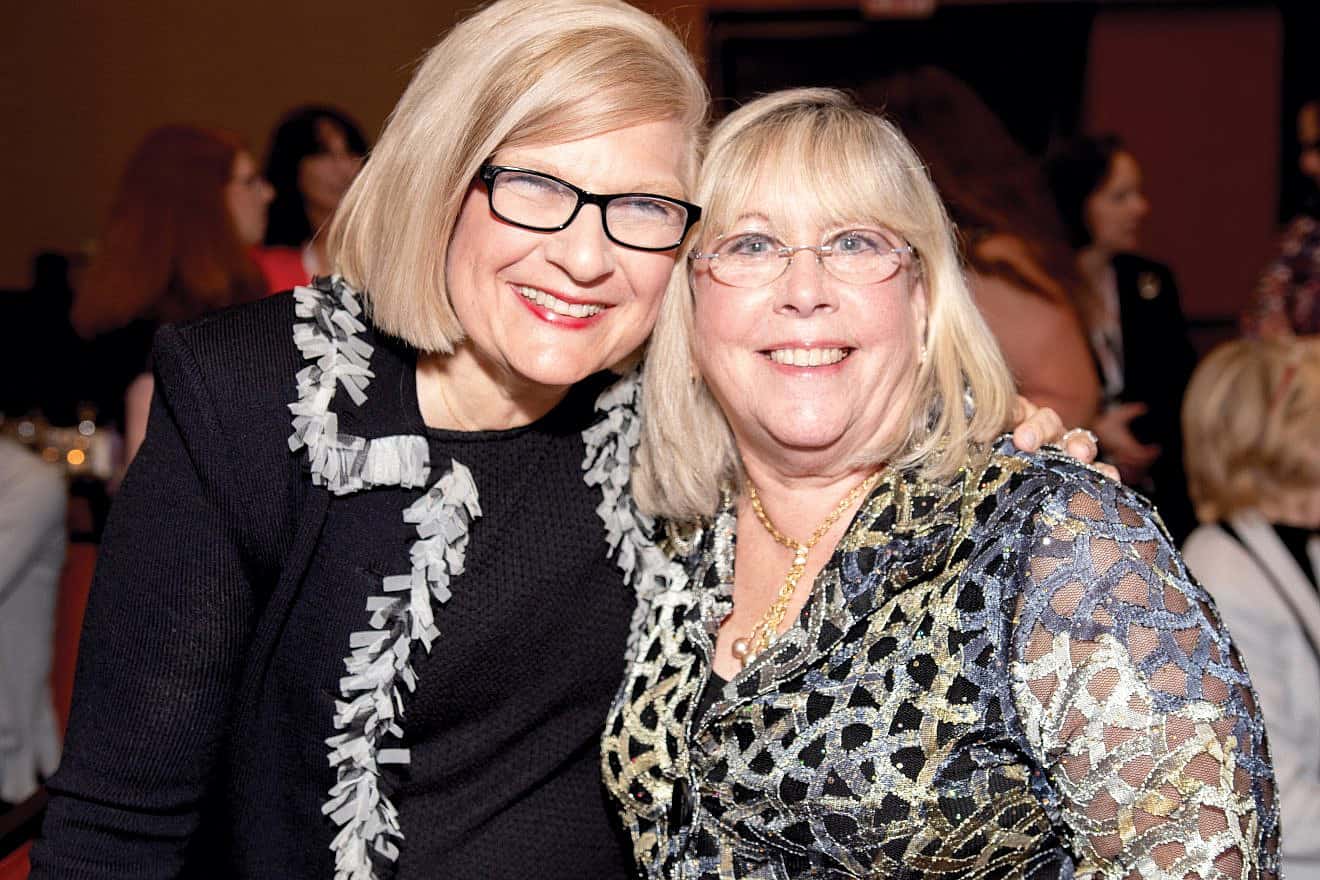 Carol Ann Schwartz (left), Hadassah's newly elected president, with predecessor Rhoda Smolow. Credit: Courtesy of Hadassah, The Women’s Zionist Organization of America.